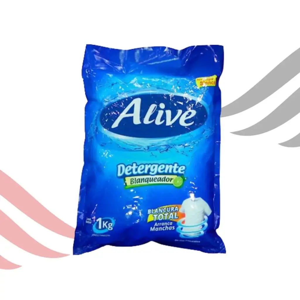 Jabón en Polvo Alive 1Kg Azul Suavizante DP